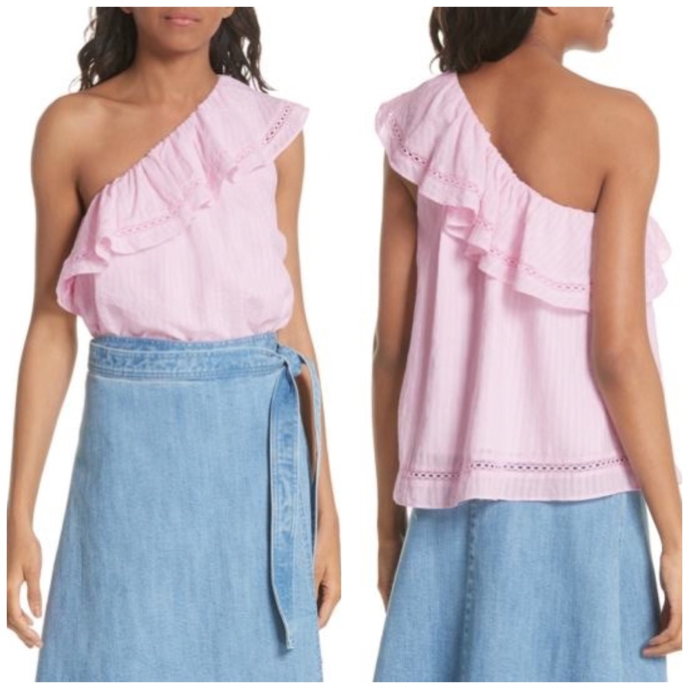 kate spade new york puckered one-shoulder top